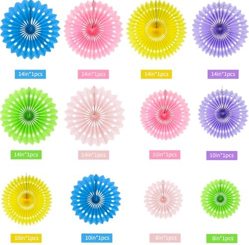 BEISHIDA Honeycomb Round Paper Fans Macaron Hanging Party Decoration