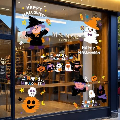 5 Pcs Cute Halloween Decorations,Halloween Window Clings Stickers