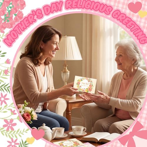 Crtiin 240 Set Mother's Day Religious Cards Bulk 2027 Christian Gold Foil