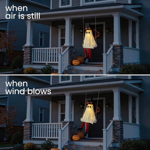 Halloween Decorations Outdoor - 6 FT Large Hanging Swinging Ghost Decor