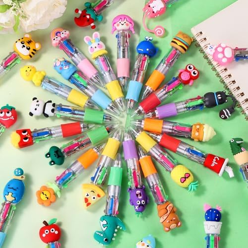 30pcs Mini Multicolor Pens 4-in-1 Cute Fun Pens for Students Teacher Gift
