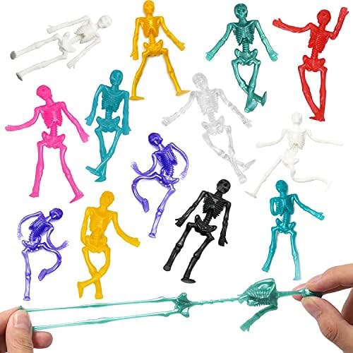 JOICEE 24PCS Halloween Stretchy Skeleton Toys Squishy Skeleton Toys