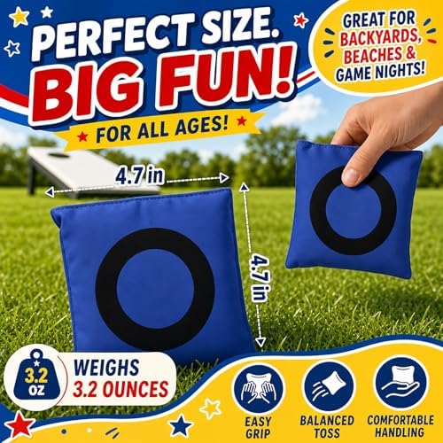 Bean Bags for Tossing Tic Tac Toe and Cornhole Toss Games