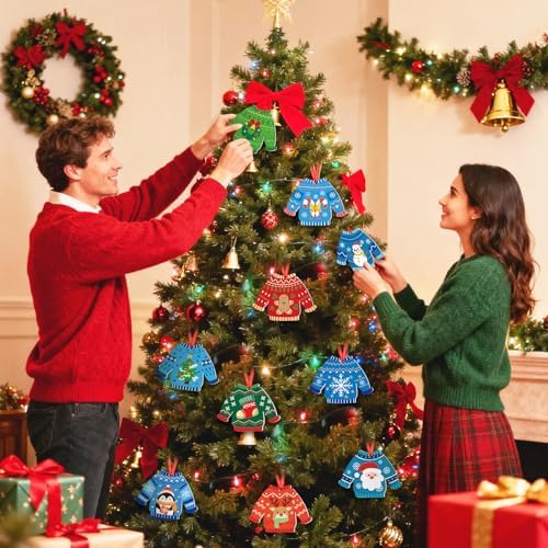 FOGWOWO 24 Pcs Gift Card Holder Christmas Ugly Sweater Shaped Holiday Gifts