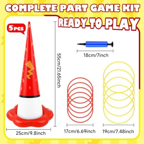 5 Pack Inflatable Ring Toss Game- Cartoon Animation Party Games Set