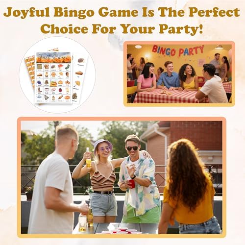 Fall Bingo Game, Thanksgiving Bingo Cards Set, Autumn Birthday Party Supplies for Adults, Family Friends Activities Favors Decorations for 24 Players, 01