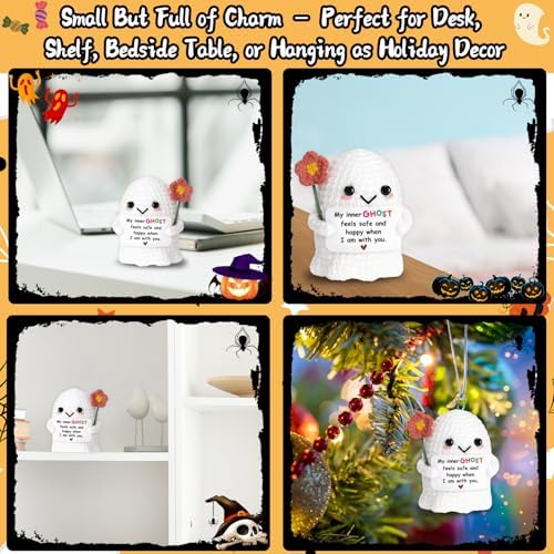 Unique Heartfelt Gift for Women Bestie Friends Pocket Hug Crochet Ghost