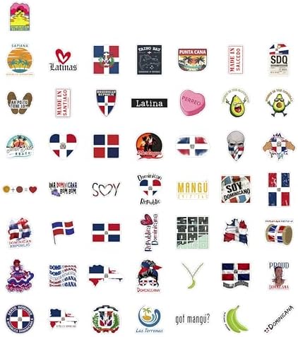 100Pcs Dominican Republic Stickers for Water Bottle and Laptop - Dominican Republic Party Supplies & Decorations, Waterproof Vinyl Decals, Flag and Culture Stickers, Gifts for Women & Men