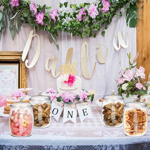 6 Pcs Plastic Candy Jars with Lid, 64 oz