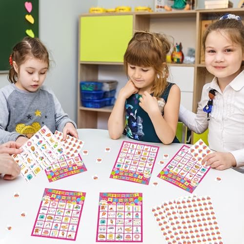Birthday Bingo Game Cards for Kids Girls Adults - 24 Players Birthday Party Bingo Games for School Classroom Family Kids Birthday Party Activities Supplies