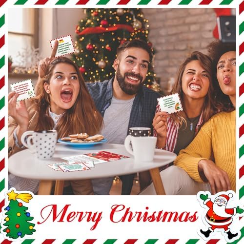 Fullhawl 61 Pcs Christmas White Elephant Gift Exchange Card for Adult Party