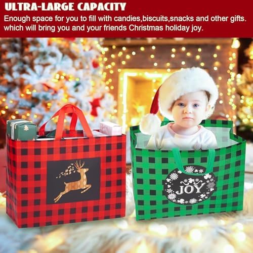 Heetobcos 16 Pack 17" Extra Large Christmas Gift Bags with Handle