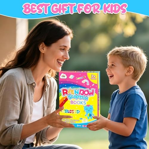 ZMLM Scratch Paper Art-Crafts Gift: 2 Pack Rainbow Notebooks Supplies Toys