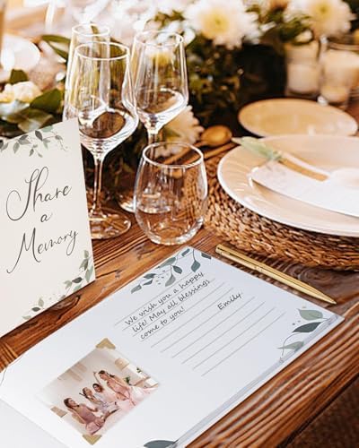 WEMATE Wedding Guest Book,Guest Sign in Book with Gold Pen,Guest Book for Wedding Reception,Baby Shower, Birthdays, Special Events White