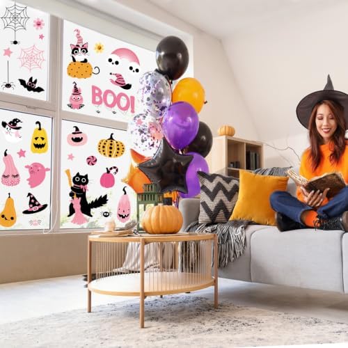 105Pcs Halloween Window Clings, Halloween Window Stickers for Party Decor