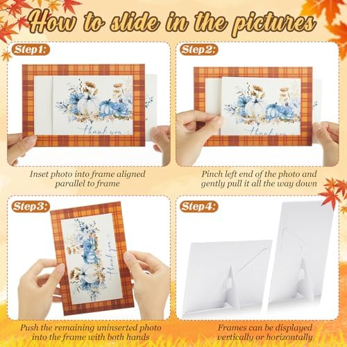 AmazingSpark 50 Pack Fall Paper Photo Picture Frames Bulk Craft