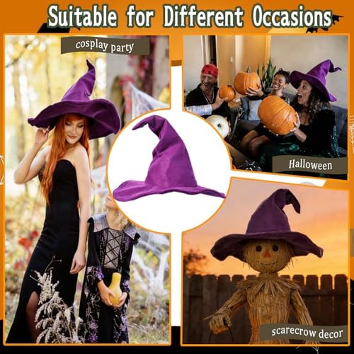 NTIERA Witch Hat, 18IN Wizard Hat Cosplay Accessories for Halloween Costume Party Christmas Masquerade Carnivals