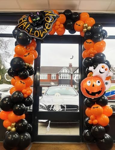 Halloween Balloon Garland Arch Kit, Orange and Black Balloons