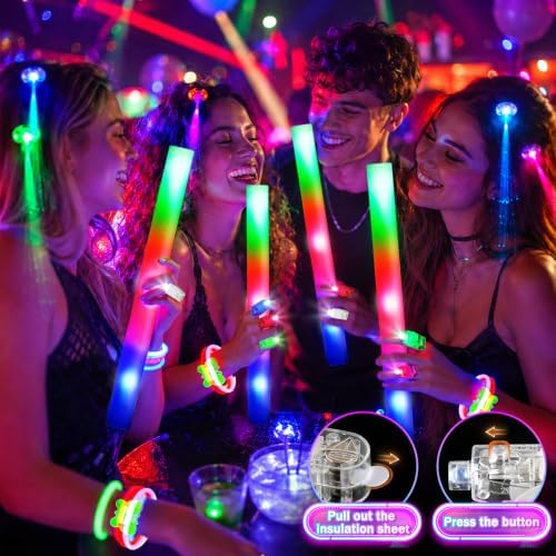OLUPP 322Pcs Glow in the Dark Party Supplies, Kids Halloween Party Favors