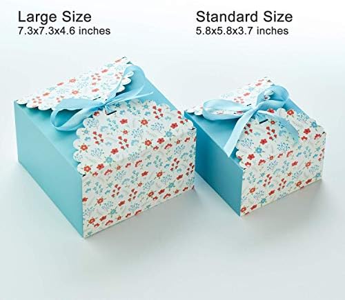 Large Floral Gift Boxes with Lids & Ribbons (20 Set) Decorative Treat Boxes
