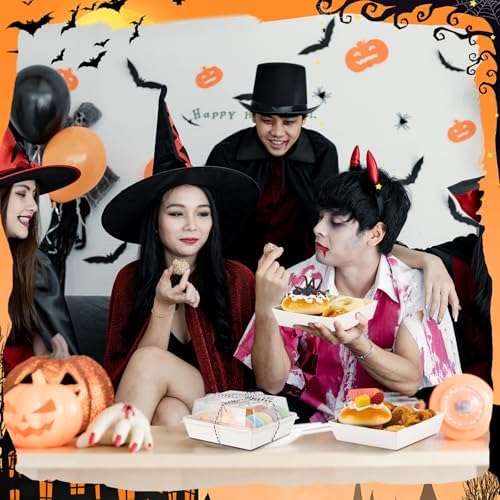 Yaomiao 50 Pcs Halloween Ghost Charcuterie Boxes, Clear Lids Paper