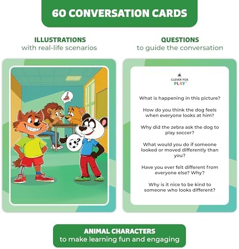 Who What Why Diversity Conversation Cards for Kids, SEL Game, Ages 4+