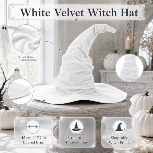 Women's Witch Hat with Shapeable Wide Brim and Adjustable Drawstring