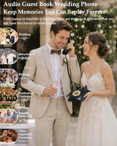 Audio Guest Book Wedding Phone, Retro Guestbook Phone Record Voice Messages