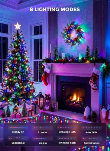LED Christmas Lights Indoor Outdoor, 33FT 100 Count Mini String Lights