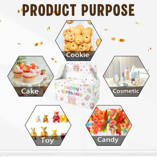 BGFMVS 12 Pcs Happy Birthday Candy Sweet Party Favor Boxes Girls Goodie Box
