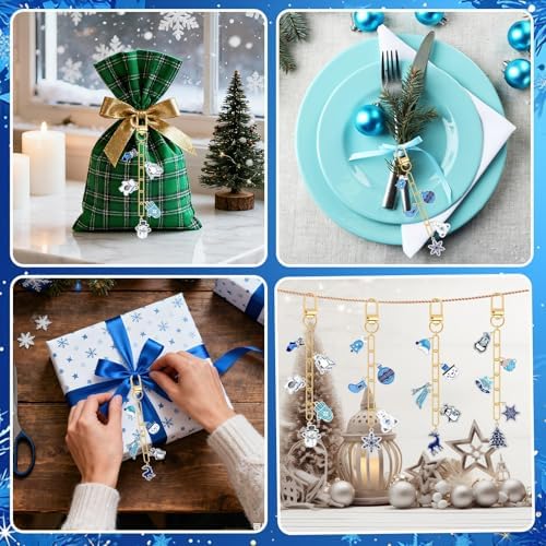 AUGSUN 189Pcs Christmas Winter Keychain Making Kit Holiday Keychain Craft