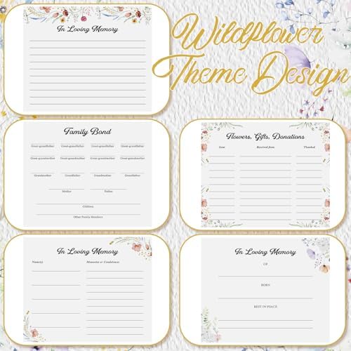 Patelai Funeral Guest Book with Pen Memorial Service Celebration of Life Sign in Book for Funeral Leather Cardinal in Loving Memorial Gift, 112 Pages(Colorful Flower)