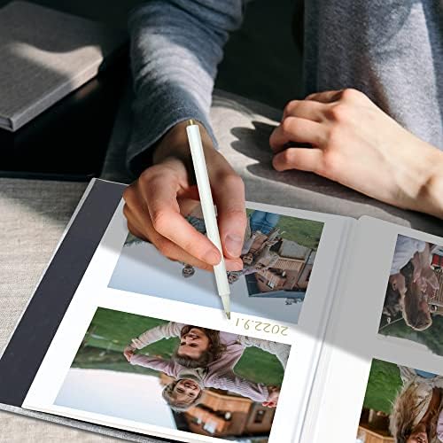 Vienrose Large Photo Album Self Adhesive for 4x6 8x10 10x12 Pictures Linen Scrapbook Album DIY 40 Blank Pages with A Metallic Pen