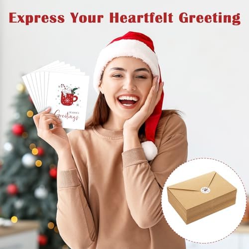Motiskyy 80Sets Christmas Cards with Envelopes Bulk Funny Holiday Cards
