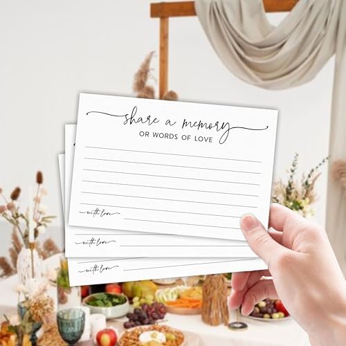 50 Pcs Share A Memory Of Love Cards- 4"x 6" Double Sided Fill- Memory Cards For Wedding, Graduation, Anniversary, Birthday, Retirement Party - Celebration Of Life Keepsake Cards（Minimalism White)- A02