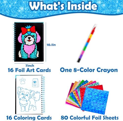 FUNNYB&G Foil Art Craft Kit for Kids, Sparkly Birthday Gift Toy for Kids