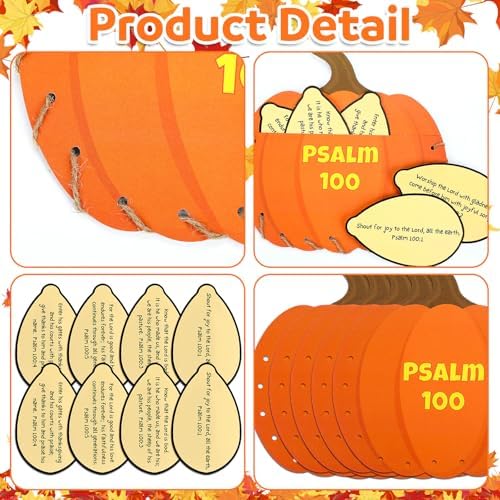 Landhoow 36 Set Psalm 100 Thanksgiving Pumpkin Craft Kits Bible Give Thanks