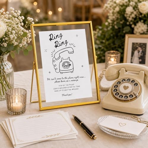 Calculs Audio Guest Book Sign, Gold 8x10 Floating Picture Frame