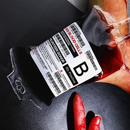 meowtastic Blood Bags for Drinks for Halloween Party Decorations, Reusable Halloween Blood Bag Drink Pouches with Syringe, IV Bags for Drinks, Vampire Nurse Graduation Decoration Supplies, Pack of 10