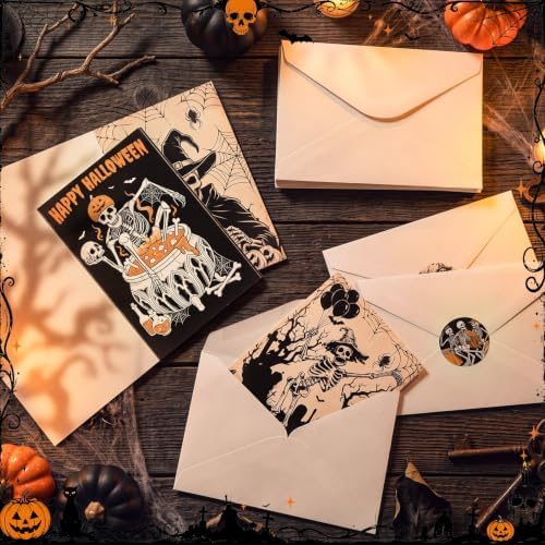 Motiskyy 24 Set Halloween Cards with Envelopes, Halloween Postcards Bulk