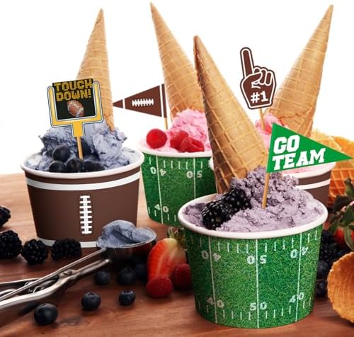 Gatherfun Football Party Supplies Kit for 50 Guests - Snack Cups for Football Birthday and Tailgate Party Decorations