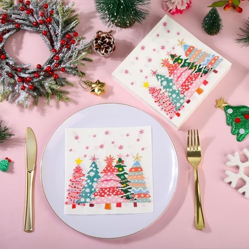 AimFun 100 Count Christmas Trees Paper Luncheon Napkins