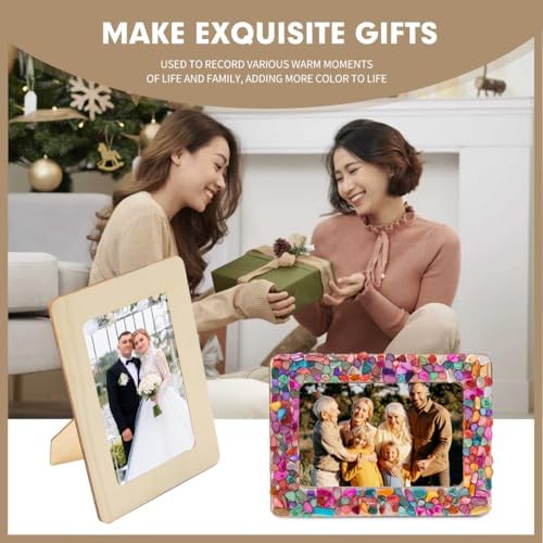 8 Packs DIY Mosaic Frame Craft Kit for 4*6 Photo,Wooden Picture Frames Kit