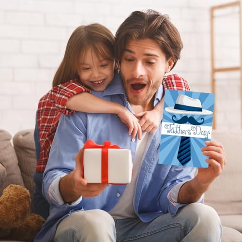 HADDIY Bulk Father's Day Cards,12 Set Happy Dad Greeting Cards for Decor