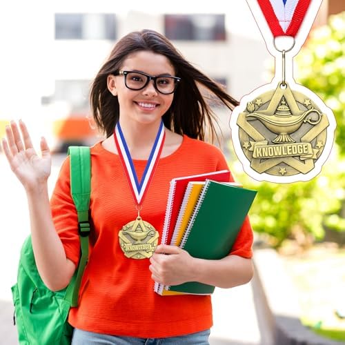 Quelay 30 Pcs 2 Inches Award Medals Bulk Medals Bulk with Neck Ribbons Metal Trophy Award Prize Gift for Tournaments, Competitions, Party, Kids and Adults