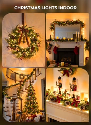 LED Christmas Lights Indoor Outdoor, 33FT 100 Count Mini String Lights
