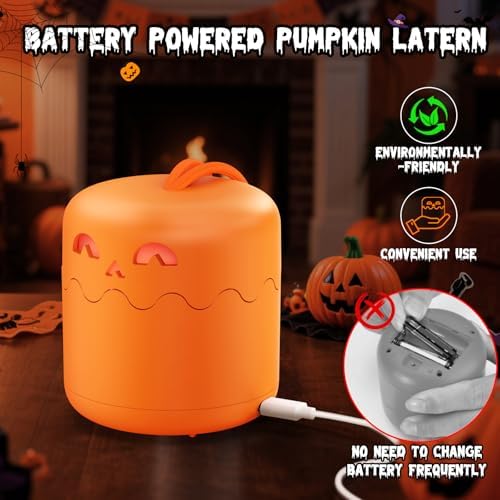 Rechargeable Halloween Pumpkin Lantern Light Collapsible Jack O Lantern