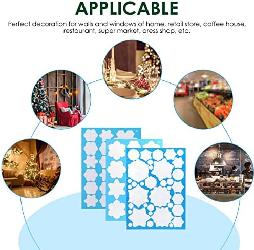 DC-BEAUTIFUL 318 Pcs Christmas Snowflakes Clings Decoration Set, White Christmas Theme Window Stickers, Winter Snow Flakes Clings Party Decal (12 Sheets)
