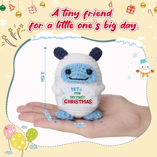 Yet for My First Christmas – Christmas Decorations Handmade Crochet Mini Decor, New Parents Keepsake, Adoption Gift for Infant Holiday Milestone Celebration