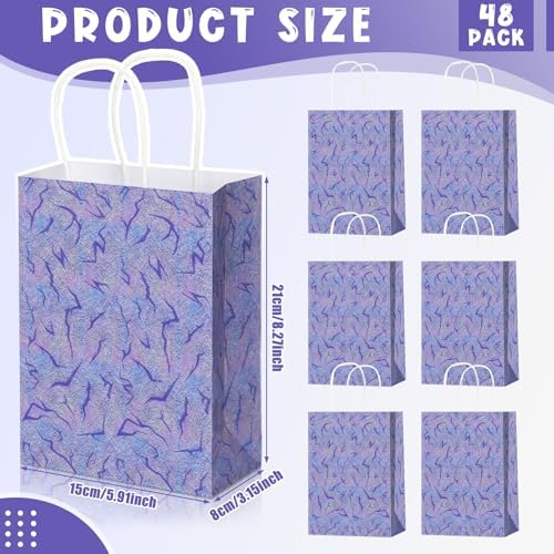 Kolldenn 48 Pcs Kpop Goodie Bags with Handles Purple Lightning Party Bags